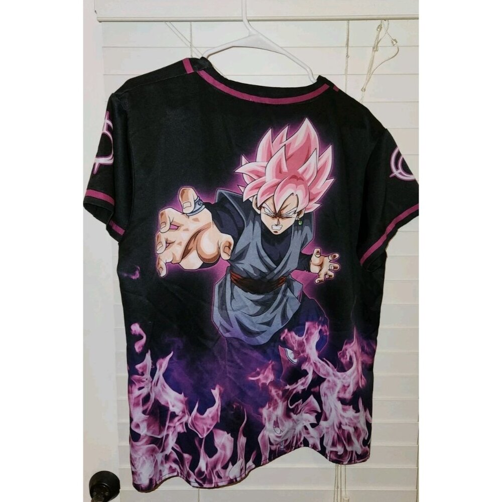 DRAGON BALL Z womens medium 165/88A baseball jersey all over print............B7 - Picture 4 of 11